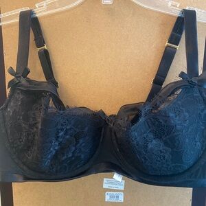 NWOT Cacique lace satin demi underwire bra 40DDD